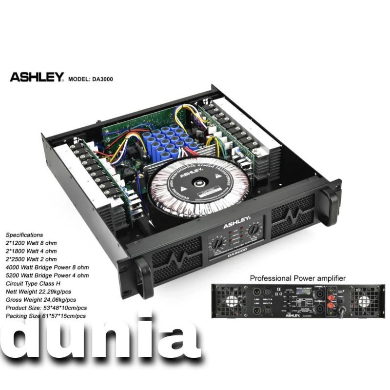 ds Power Ashley DA3000 Amplifier Ashley DA 3000 Class H