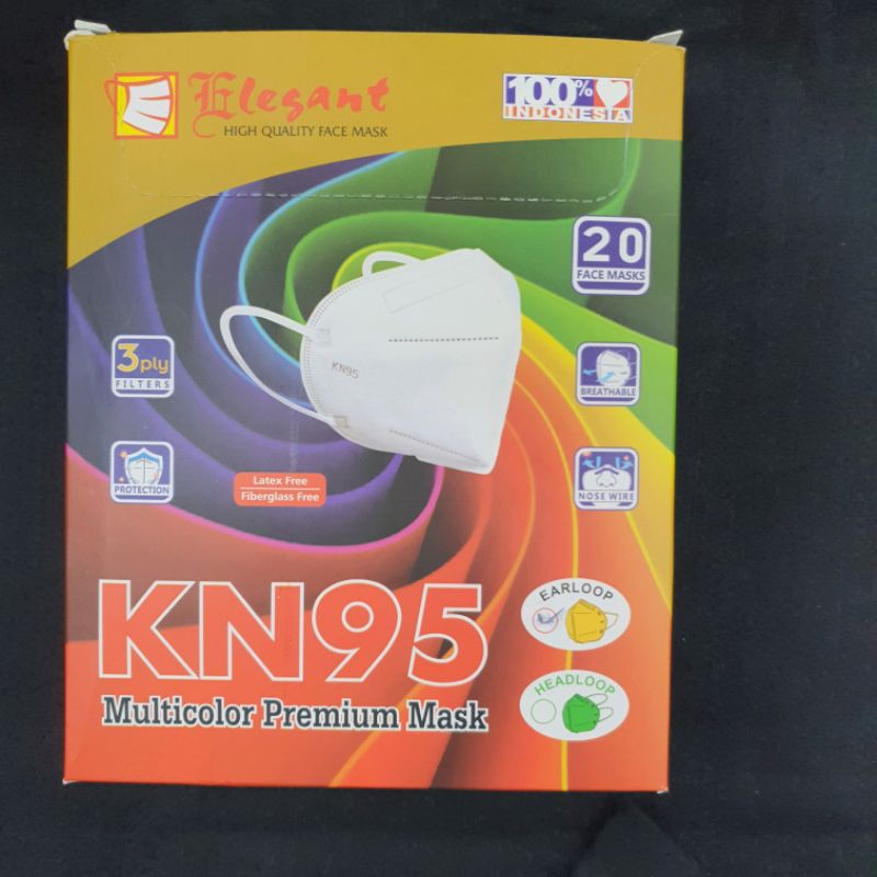 masker KN95 Elegant isi 20pcs warna warni