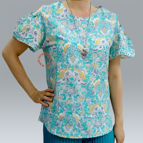 Lovely Flowery Cold Shoulder Blouse - TC