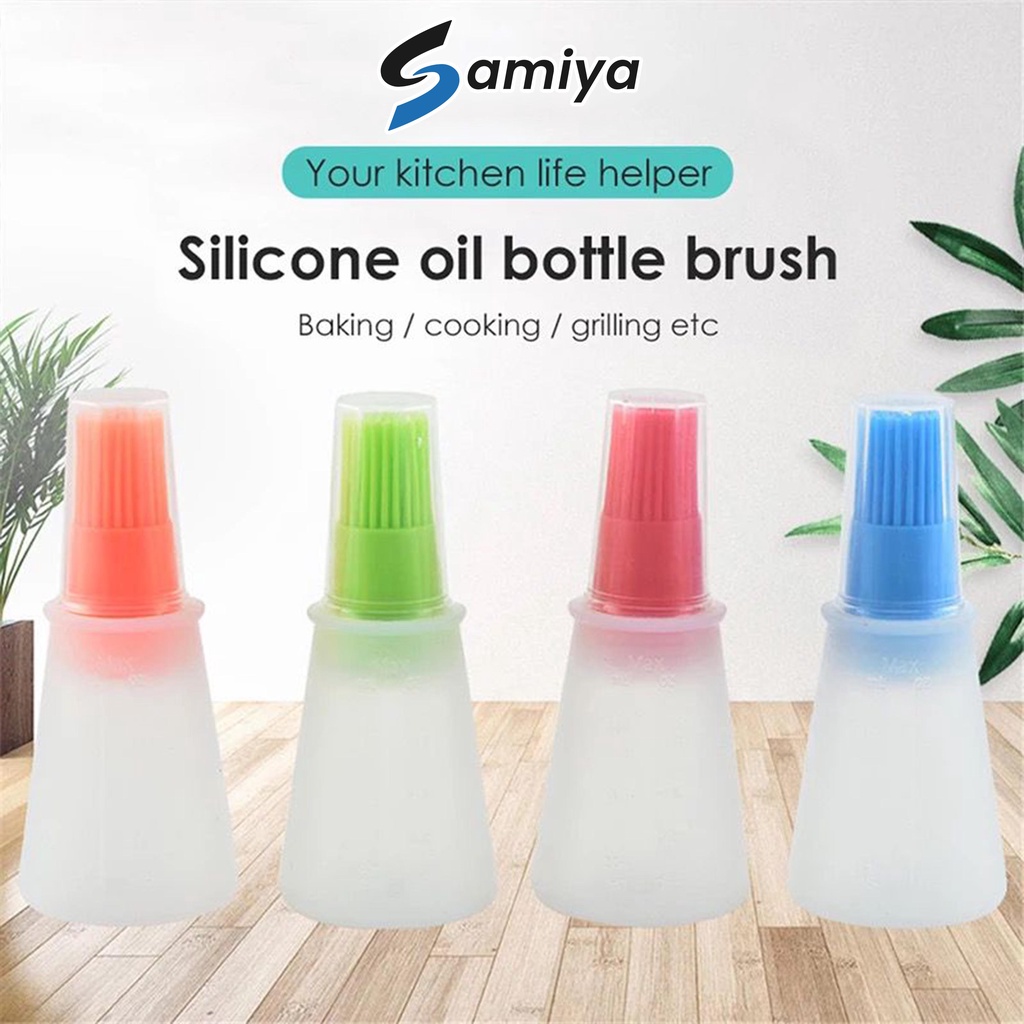 silicone oil bottle brush grill BBQ / kuas botol tempat bumbu minyak panggang kue roti ayam bakar / baking kitchen tool brush kuas sikat silikon