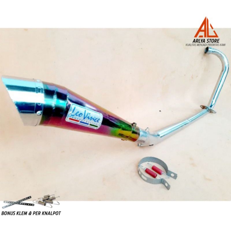 KNALPOT RACING CBR 150R LEOVINCE RAIBOW PELANGI