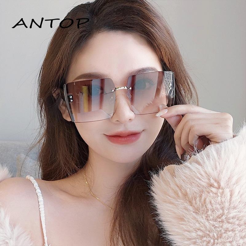 Rimless Premium Sunglasses Kacamata Wanita Perlindungan UV Musim Panas Kacamata Nagita