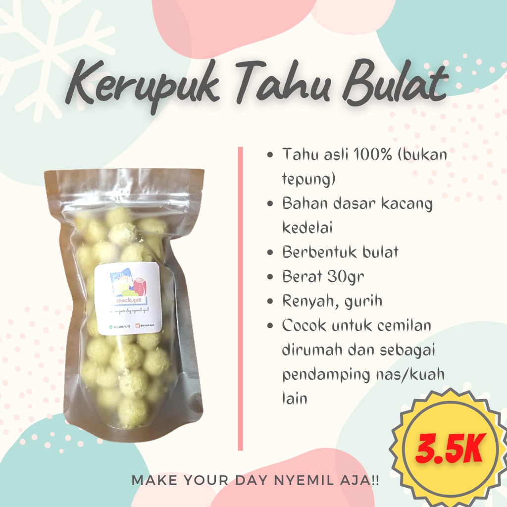 

Kerupuk Tahu Bulat/Pong, Tahu bulat mini kering [30gr]