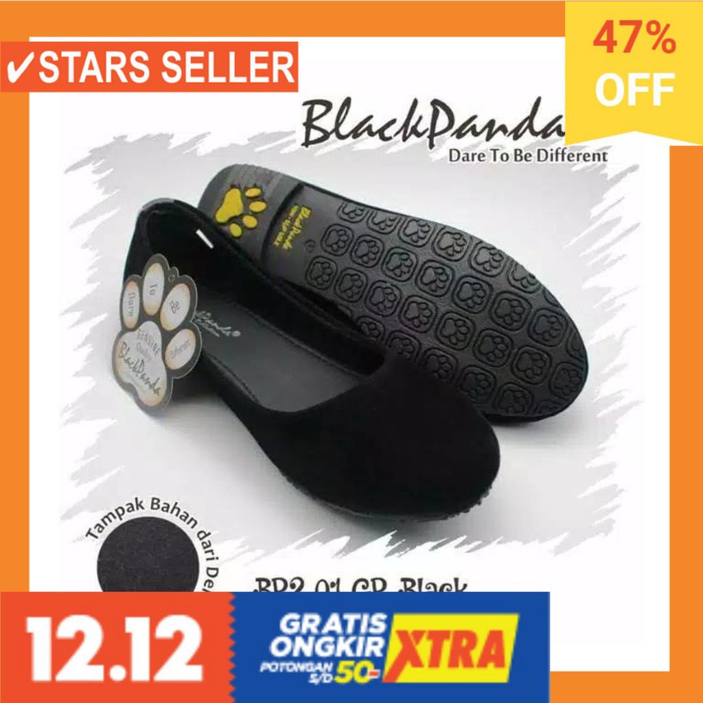⭐⭐⭐⭐⭐ ORIGINAL PREMIUM SEPATU ORI WANITA/ BLACKPANDA BP.201 HITAM POLOS