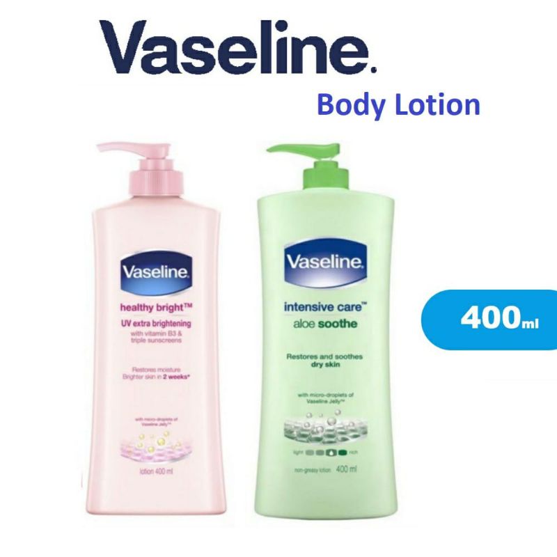 Vaseline Hand Body Lotion healthy Bright UV Extra Brightening 400 ml / intensive care aloe soothe 40