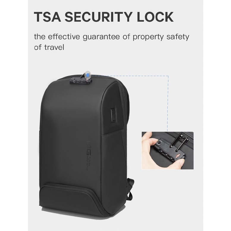 BANGE BG-7276 - Stylish Anti-Theft Waterproof TSA Lock Laptop Backpack - Tas Ransel Laptop Pria Tahan Air