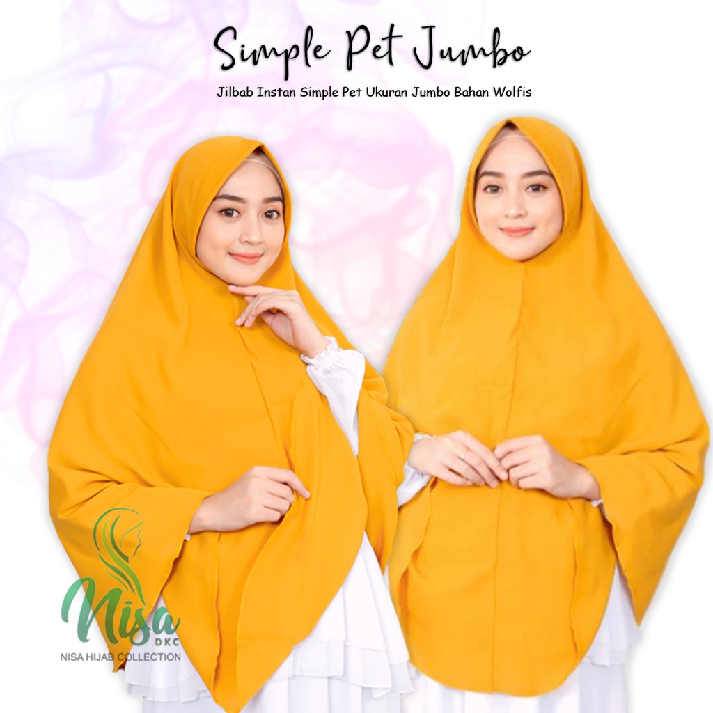 Jilbab Instan Simple Pet Jumbo Khimar Wolfis Bergo Polos Besar Nisadkc