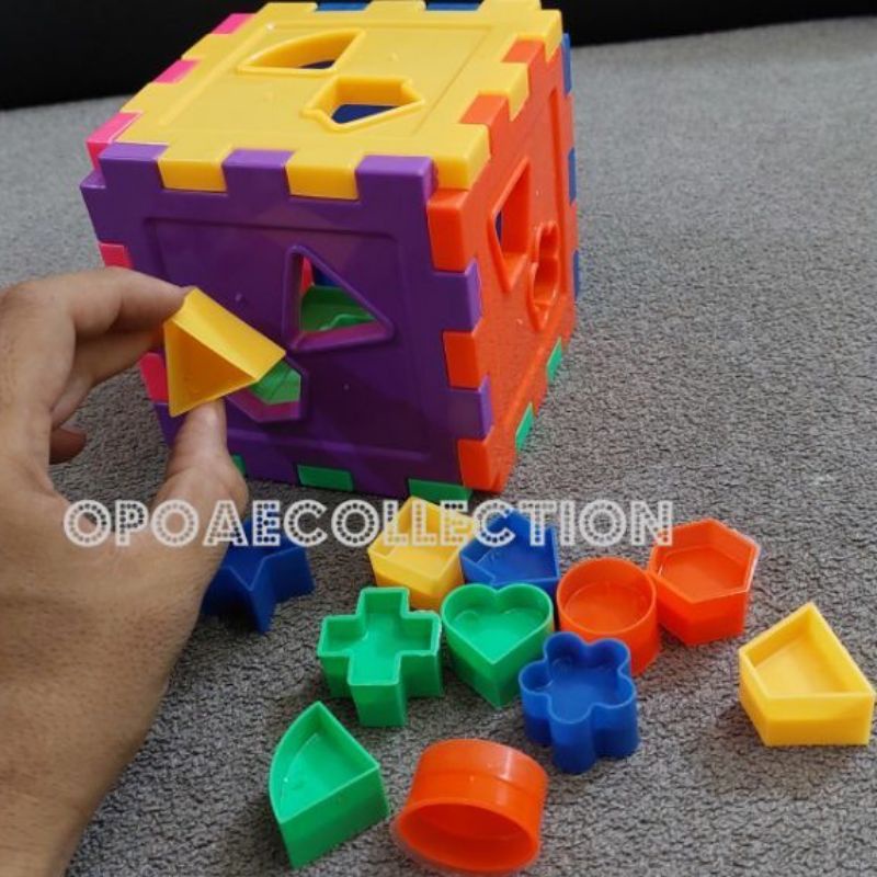 Mainan Edukasi Sorting Puzzel Puzzle Puzel Puzle Kotak - Sorting Geometri