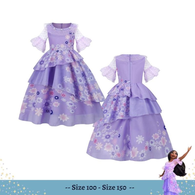 2-9th,GAUN DRESS ENCANTO MIRABEL,KOSTUM ANAK PEREMPUAN,GAUN DRESS ULANG TAHUN UNGU PURPLE LILAC ANAK