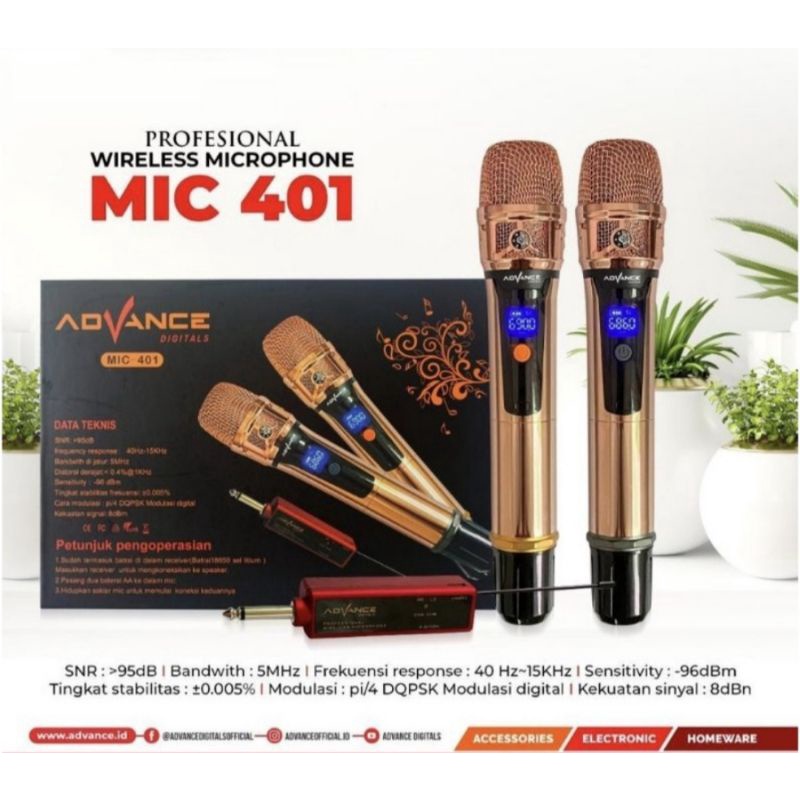 Mixropon Wirles Advance 401 Mix karaoke. mix buntung Tanpa kabel. Suara Jernih Bersih