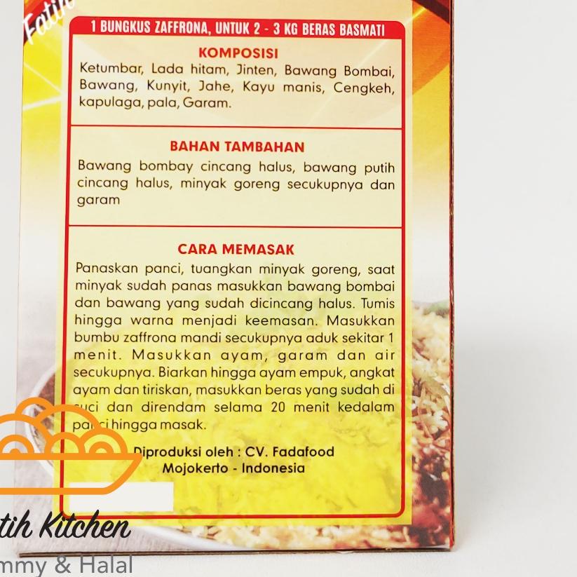 

GRATIS ONGKIR✅Zaffrona 100 gr Bumbu Nasi Briyani, Kabuli, Mandhi, & Kabsah Halal Tanpa MSG|SQ9