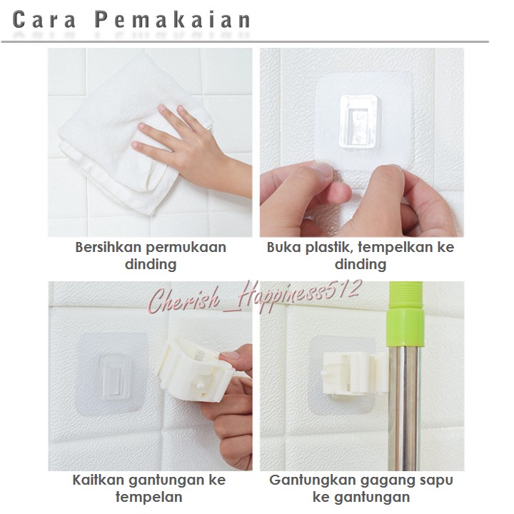 Gantungan Tempel Serbaguna Hook Magic ~ Gantungan Baju ~ Gantungan Kabel ~ Gantungan Sapu / Sikat