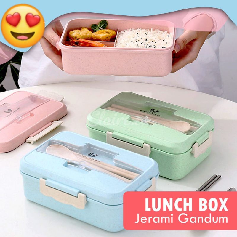 Lunch Box Jerami Gandum/Lunch Box/Kotak Makan/Bekal Makan/Tempat Makan