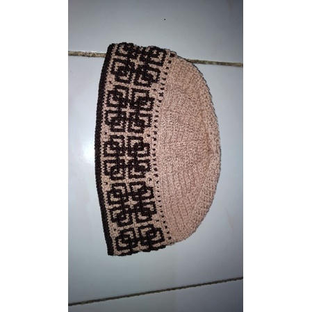 *TAJALI* Peci Rajut motif Mozaik Handmade