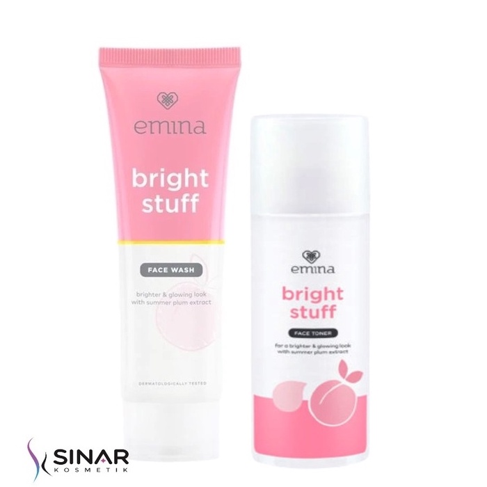 ✦SINAR✦ Emina Bright Stuff Series Bundling *6pcs - Face Wash 50ml - Face Toner 50ml