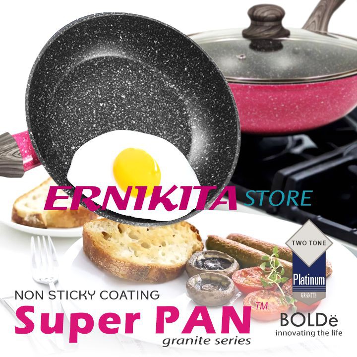 BOLDe SUPER PAN BLACK PINK SERIES - Wajan Granite Coating