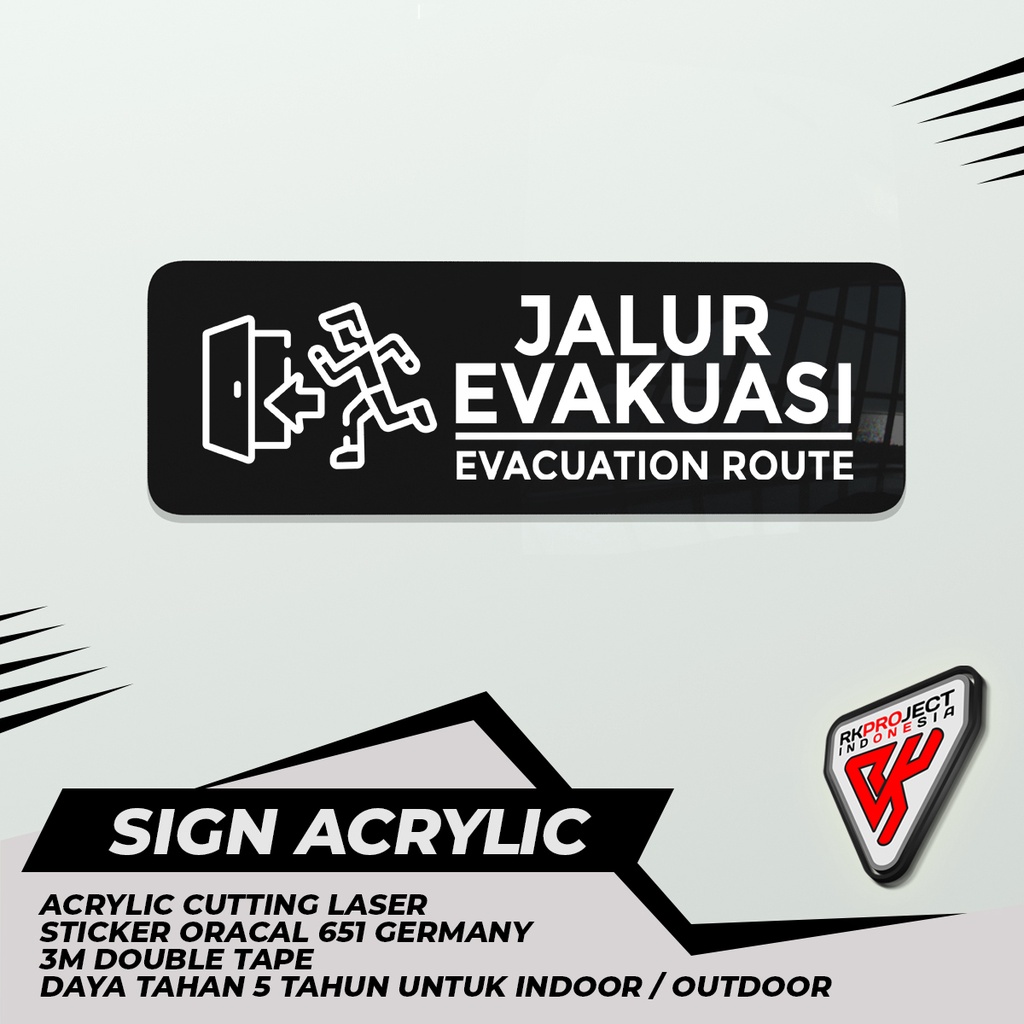 

SIGN BOARD AKRILIK JALUR EVAKUASI KIRI