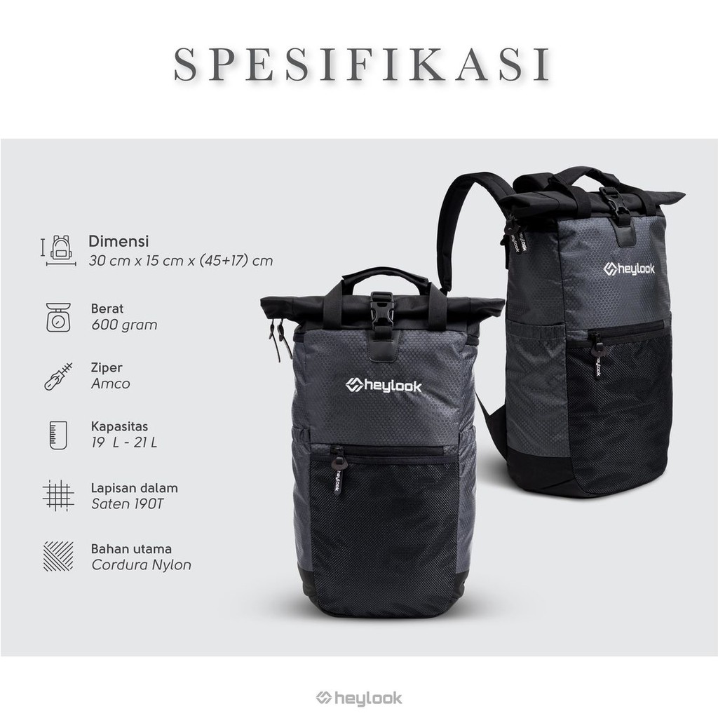 HEYLOOK Project - Tas Ransel Laptop STANFORD Backpack Pria Wanita Tas Leptop 14-16 inch Tas Sekolah Perempuan Tas Kuliah Kerja Travelling Cowok Terbaru