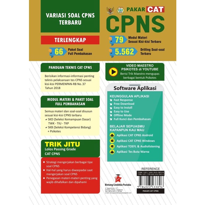 

cod Buku PAKAR CAT CPNS 2019 (Bintang Cendekia Pustaka) laris