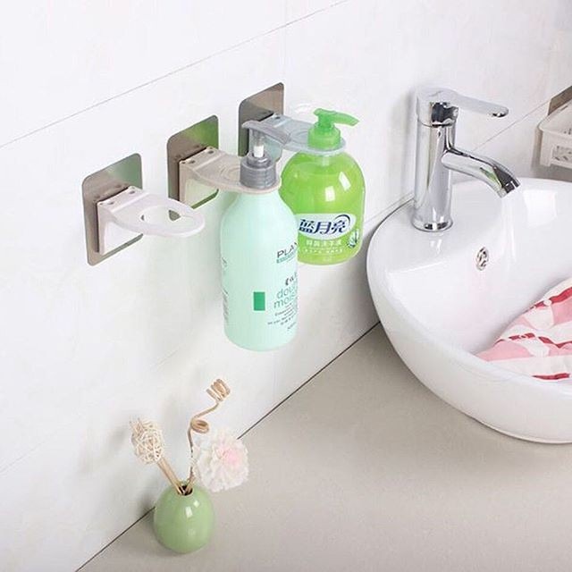 Tempel tembok gantungan tempat sabun cair cuci tangan mandi Pump