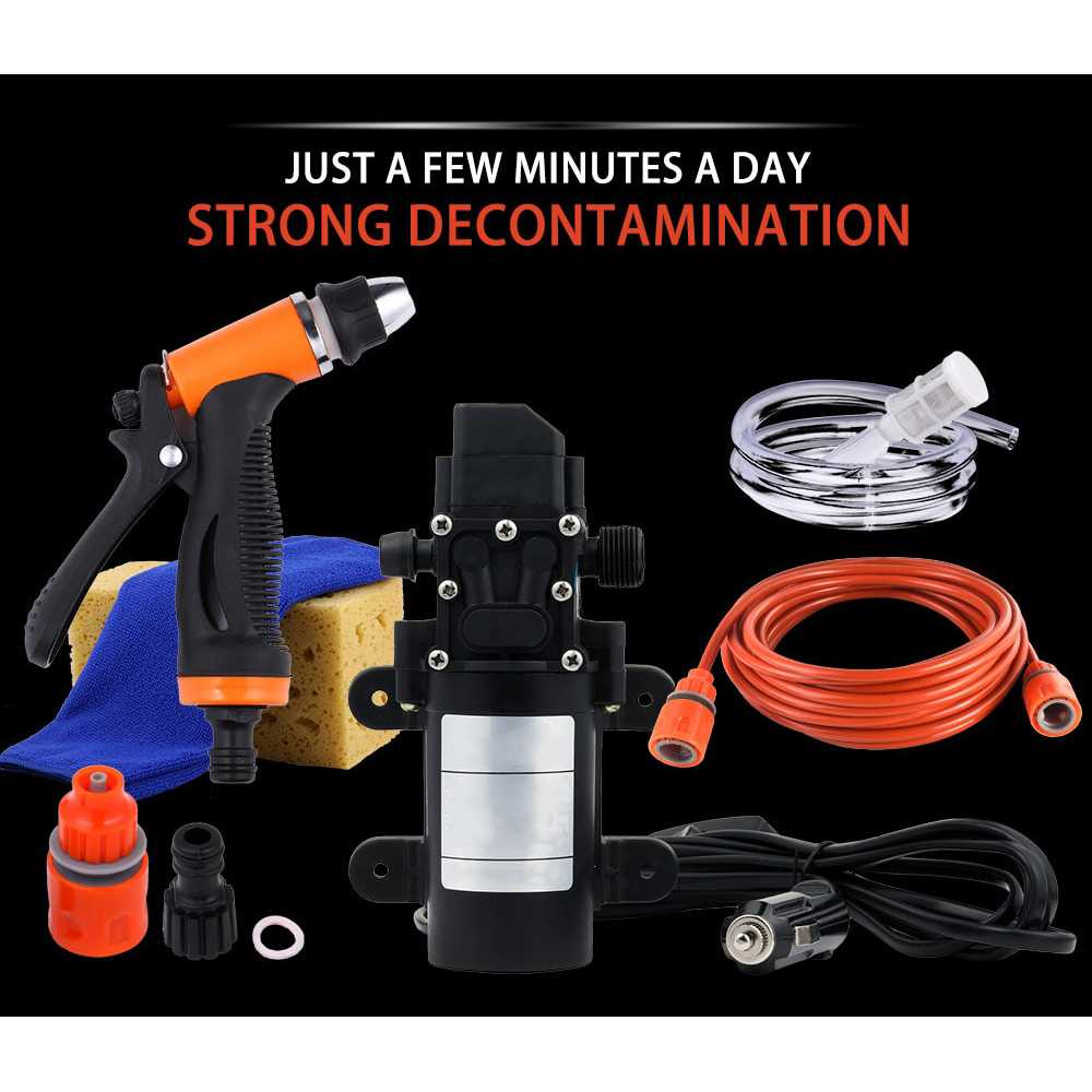 Pompa Air 12V 100W dengan Kepala Semprotan / Pompa Pendorong Dorong Air Shower Tandon Toren Mesin Cuci Otomatis Elektrik Water Heater / Dinamo Sprayer Pompa Air Steam Ac Dc Cuci Motor Mobil Tekanan Tinggi Mini Semprot Semprotan Siram Penyiram Air Murah