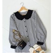 Houndstooth blouse black by vanilla hijab