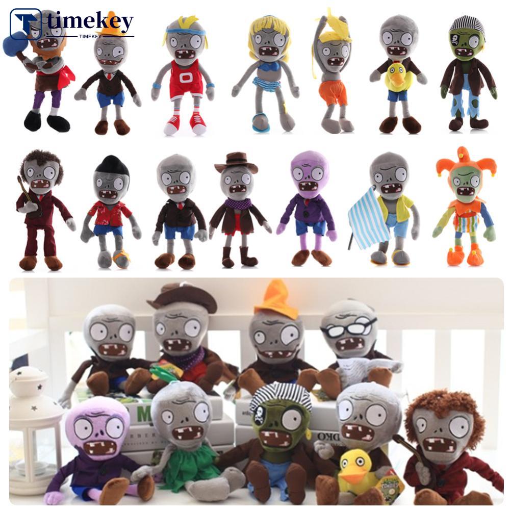 Timekey 30cm Game Plant VS. Mainan Boneka Stuffed Plush Kartun Zombies PVZ Lembut Untuk Hadiah Natal Anak G6H6