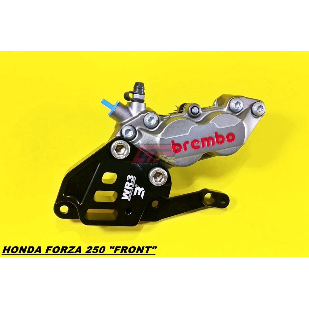 Bracket Dudukan Kaliper WR3 Brembo Depan 4 Piston Cakram Standar 280mm Honda Forza 250 terbatas