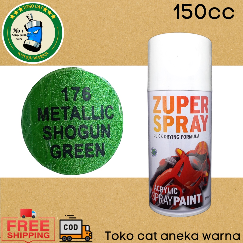 cat semprot 150cc metalik metallic shogun green hijau zuper spray produk dari rj london spray paint pilok pilox