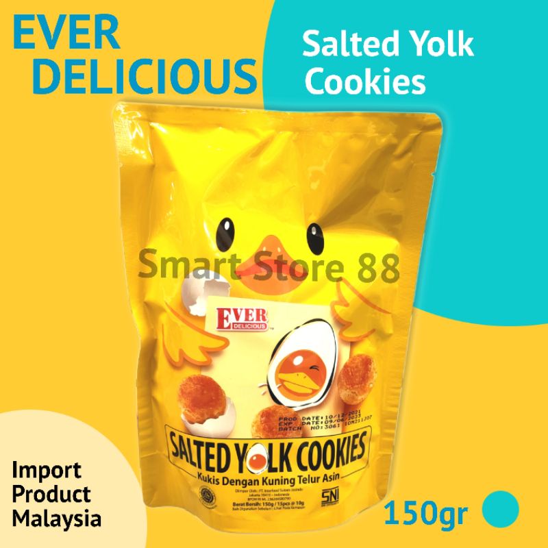 

EVER DELICIOUS SALTED YOLK COOKIES 150GR KUKIS DENGAN KUNING TELUR ASIN