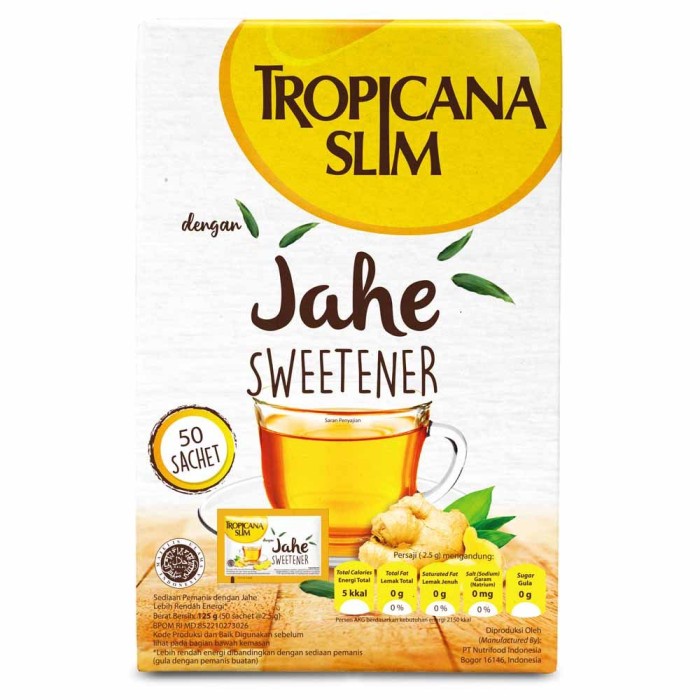 

TROPICANA SLIM SWEETENER JAHE ISI 50 SACHET