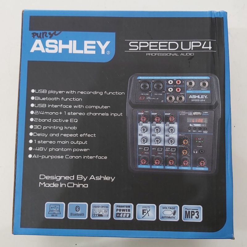 ASHLEY Mixer Speed Up 4 Channel Bluetooth Delay Repeat Soundcard Speedup Asley