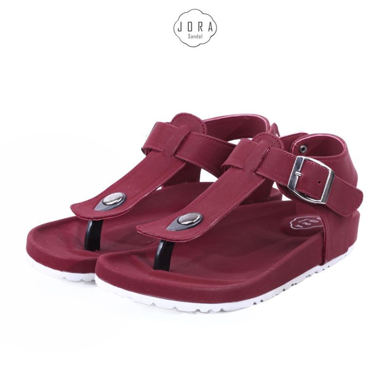 [Sandal Wanita] Sandal/Sandal Tali Wanita JORA "Syua Full Maroon"