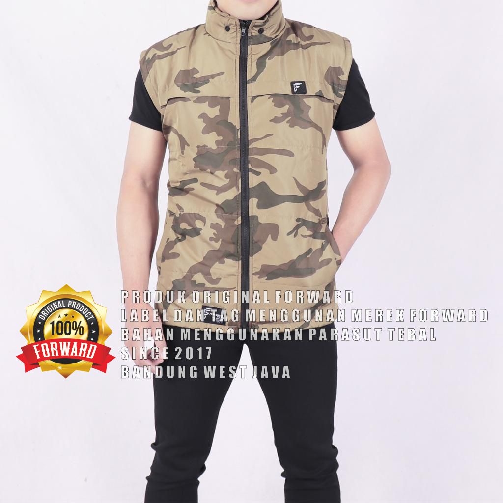 Jaket Rompi Vest Motor Outdoor Pria Camo Army Loreng Forward System