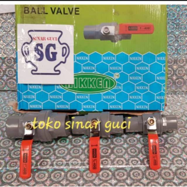 Stop Kran Pvc Gagang Besi 1/2 inch 0,5 ballvalve ball valve