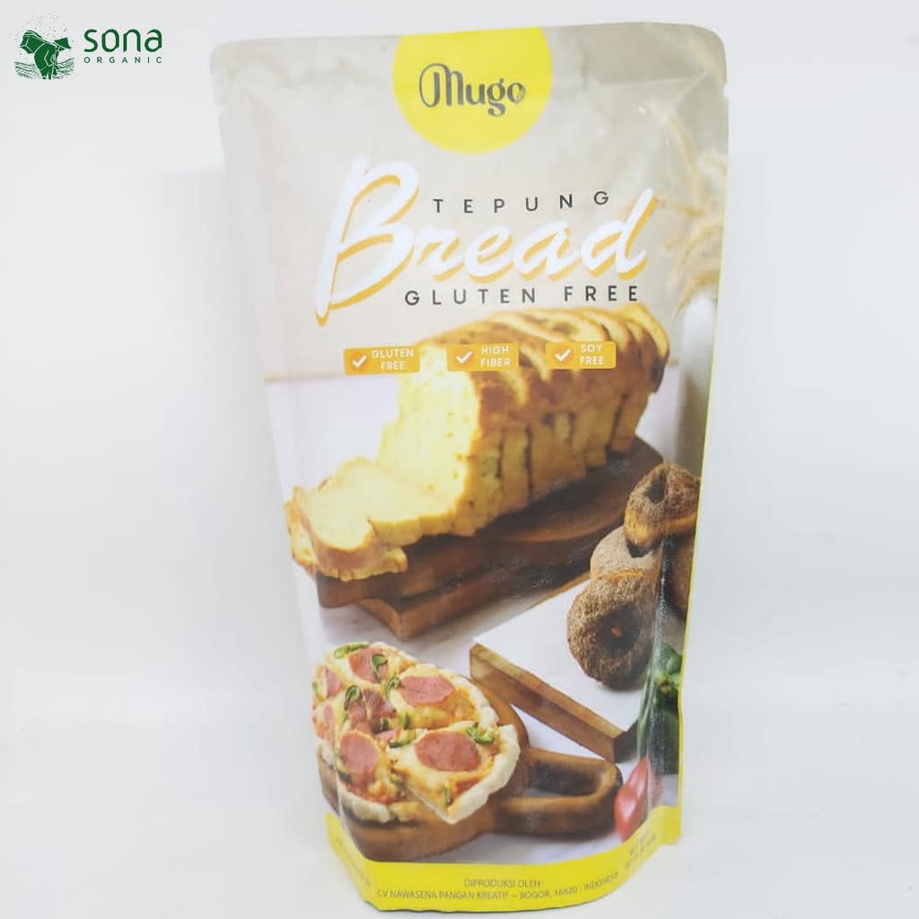 

Tepung Roti Bebas Gluten 300gr - MUGO - Bread Flour Premix - Soy Free