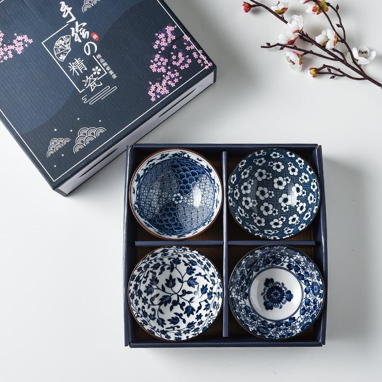Menarik.. 【Pengiriman Gratis】 Mangkok Set Japan Mangkok Keramik Set Souvenir Mangkok Set 6 Mangkok K
