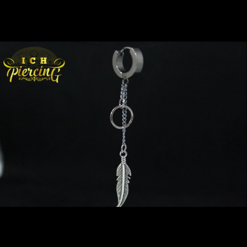 IP-I anting Korea / anting tindik dan jepit Korea / anting daun rantai titanium / anting titanium