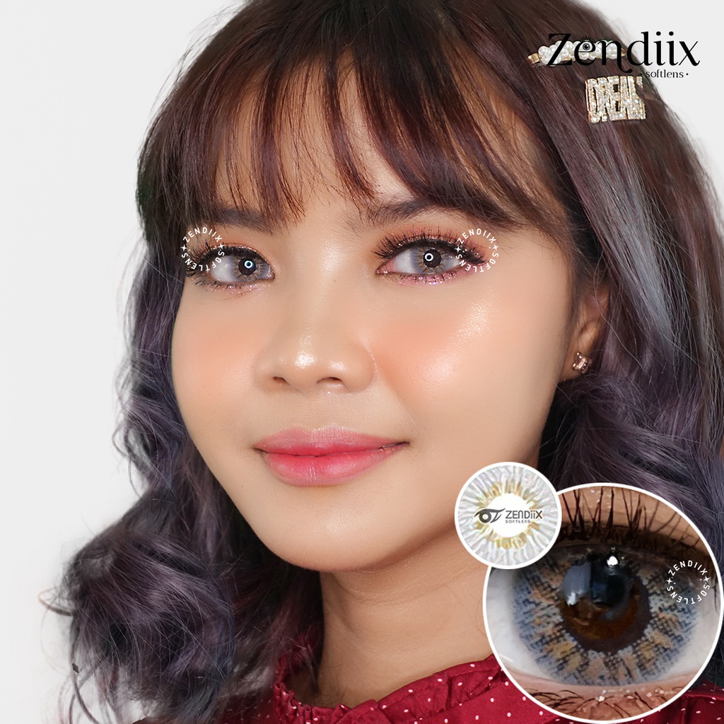Softlens NEW MORE DUBAI Warna MARBLE GREY 14.5mm Normal Minus