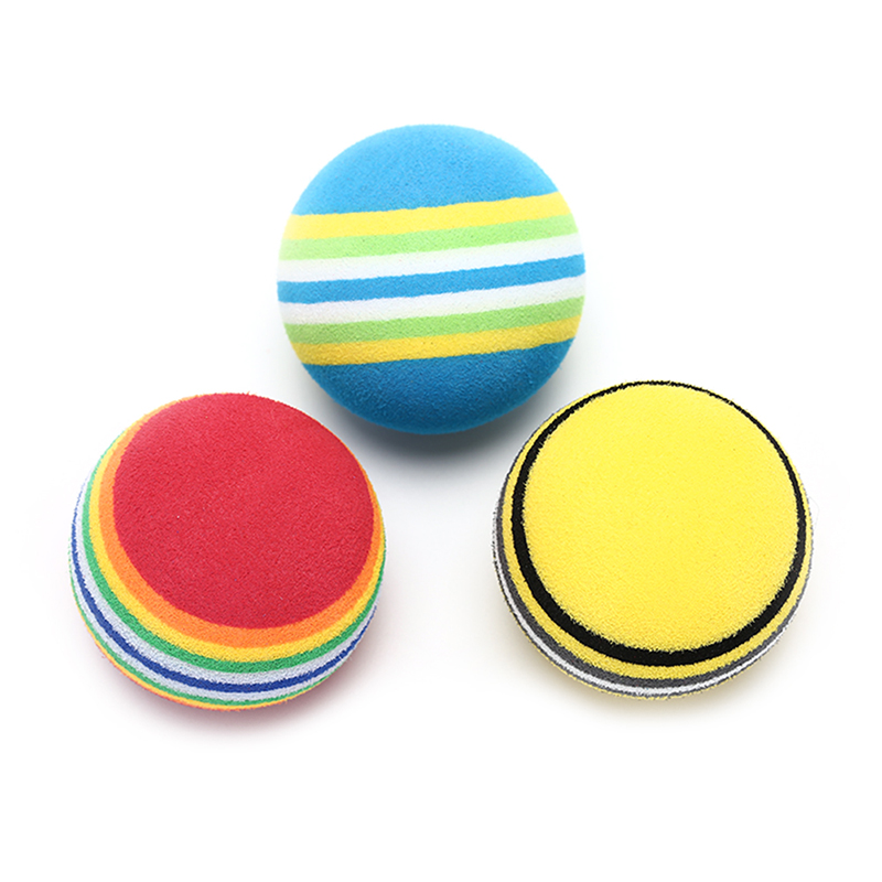 10pcs Bola Golf Bahan Busa Spons Motif Garis Warna Pelangi Untuk Latihan