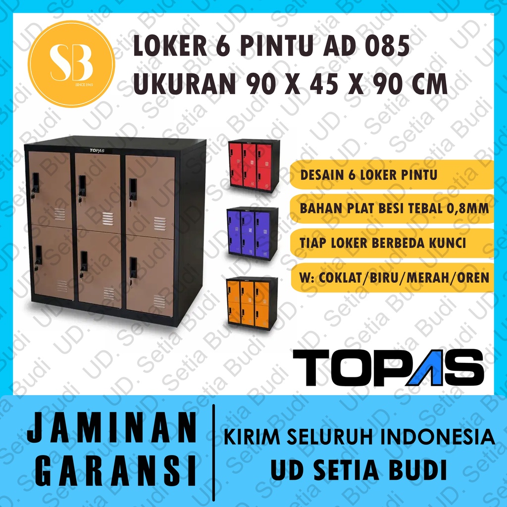 Lemari Loker Besi 6 Pintu TOPAS AD 085