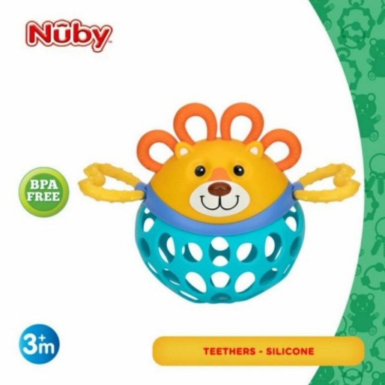 NUBY Silly Shaker Teether Toy Mainan Gigitan Bayi Rattle Bola