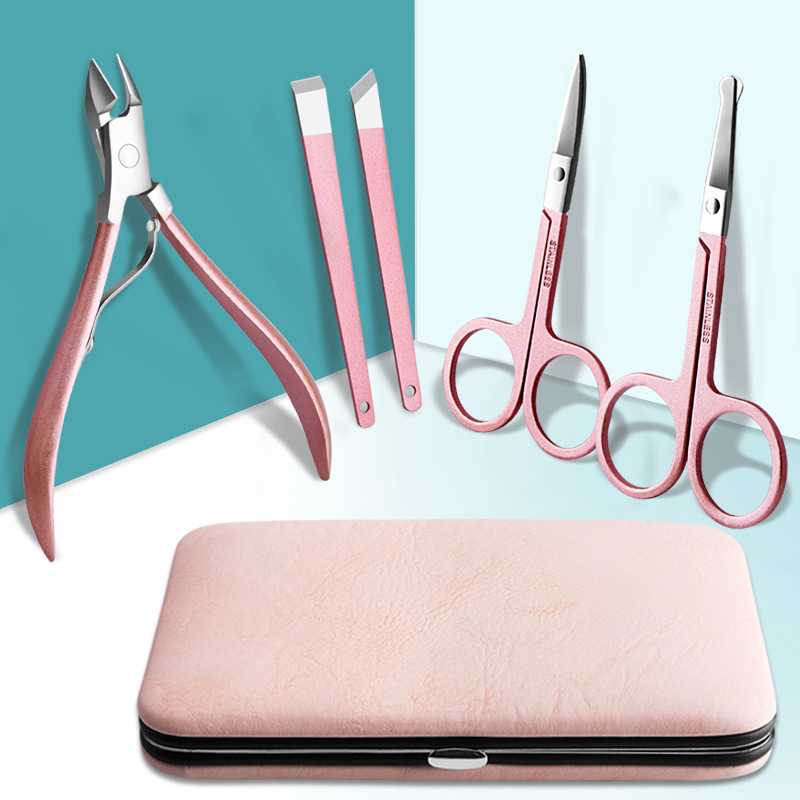 Nail Art Set Gunting Kuku Manicure Pedicure 18 PCS / Nail Art Set Lengkap / Alat Manicure Pedicure Paket Set Profesional / Alat Pemotong Kuku Catengan Jempol Kaki Miring Hewan Kaki Lengkap / Gunting Kuku Set Stainless Premium  / Set Gunting Kuku Komplit