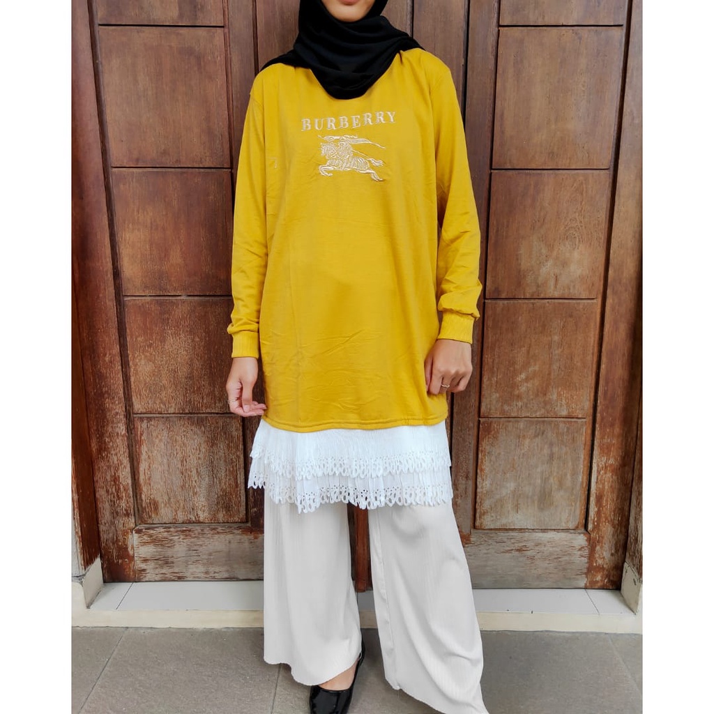 Tunik Kaos Import Mix Plisket