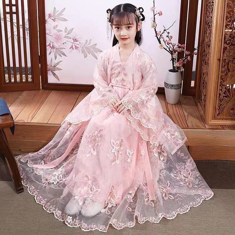 Hanfu girl children's ancient costume super immortal Chinese style autumn costume immortal 12-year-o