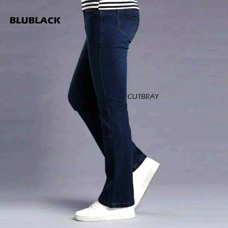 CELANA JEANS CUTBRAY PRIA HITAM  / JEANS BOOTCUT / JEANS HITAM  MODEL CEEPMONDAY