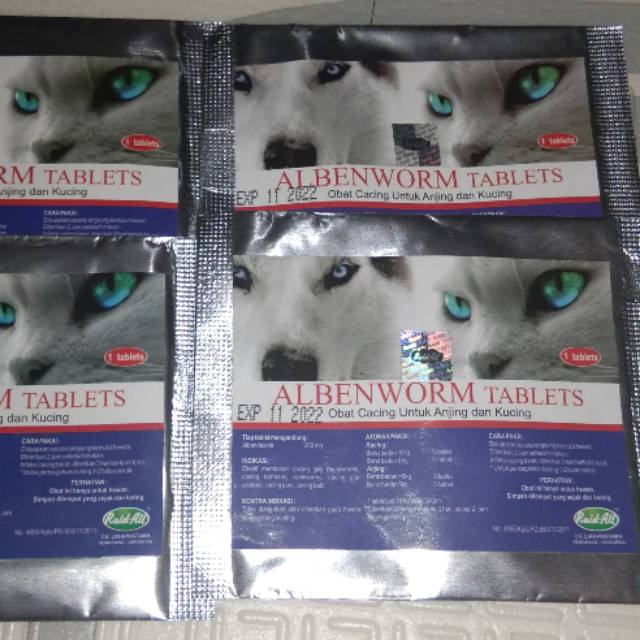 Albenworm Tablet Obat Cacing Kucing dan Anjing Raid All