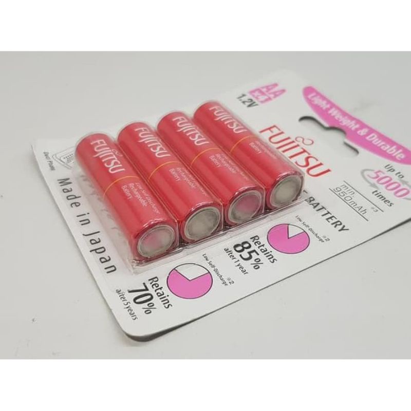 Fujitsu Battery Pink AA 950mah up to 1000 mAh 4Bp Rechargeable Limited