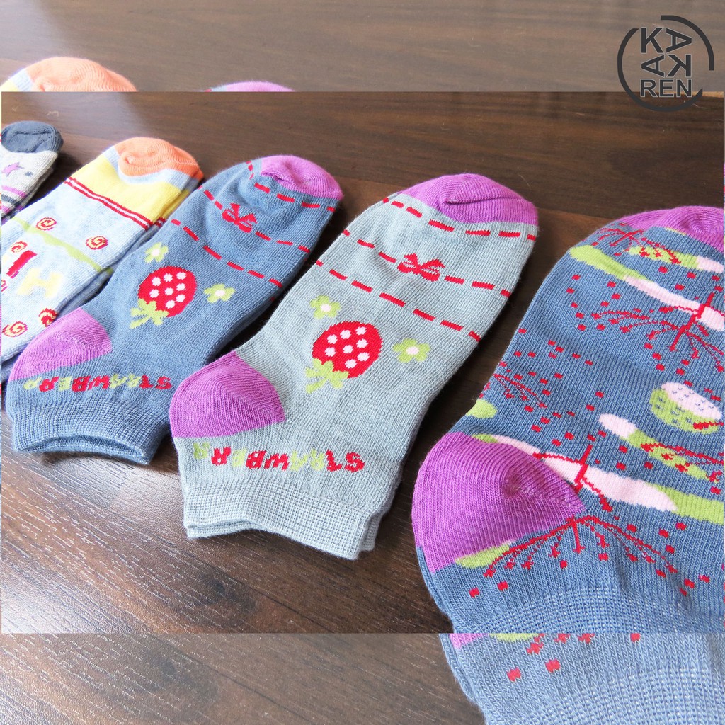 Kakaren Kaos Kaki Pendek Angkel Motif / Ladies A