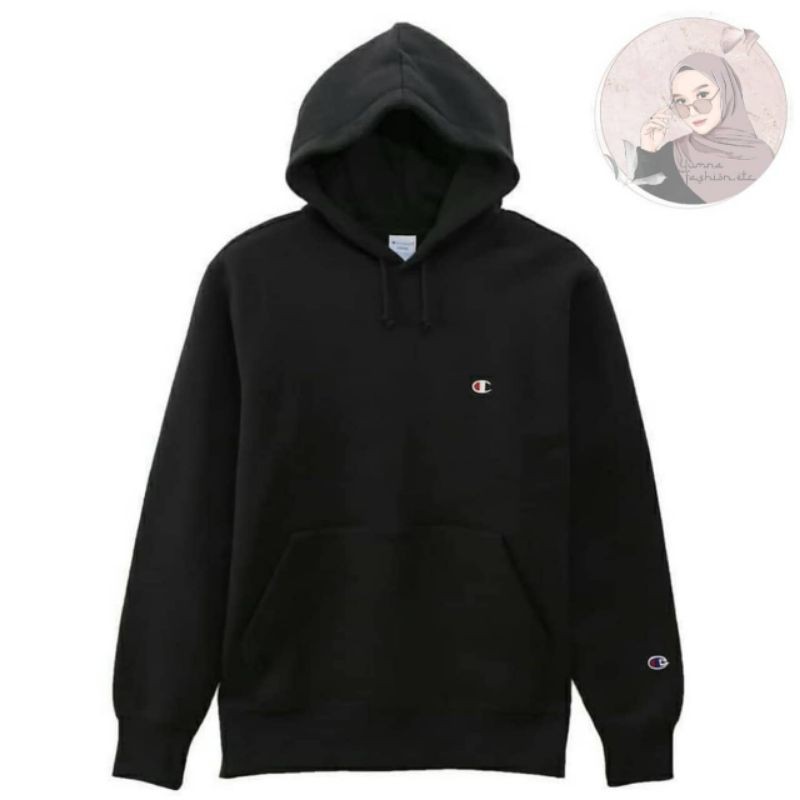 Hoodie Champion Original Hitam Basic
